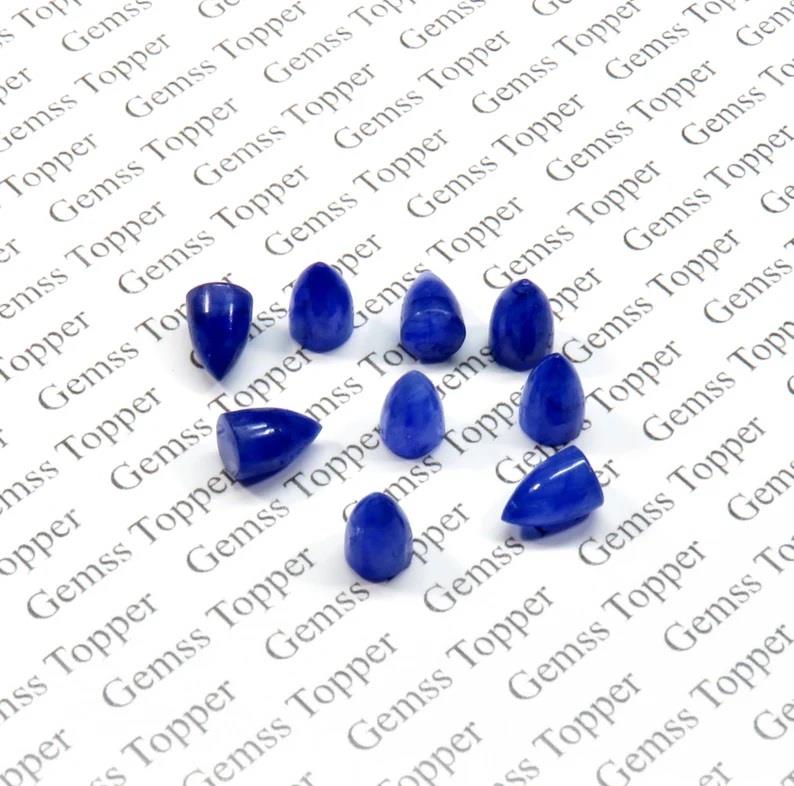 Blue Sapphire 8x10 mm Bullet Cabochon